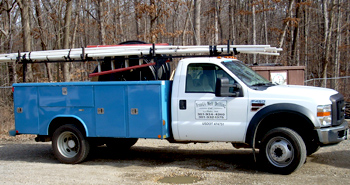 truck with blue bed